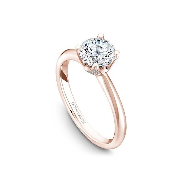 Noam Carver 14K Rose Gold Solitaire Engagement Ring Image 3 SVS Fine Jewelry Oceanside, NY