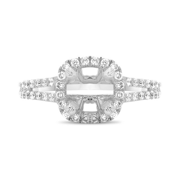 Platinum Cushion Halo Engagement Ring SVS Fine Jewelry Oceanside, NY