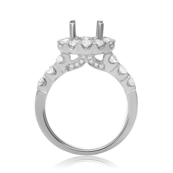 14K White Gold Round Halo Diamond Engagement Ring Image 2 SVS Fine Jewelry Oceanside, NY