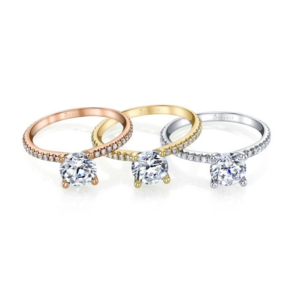 Sylvie Adorlee 14K Rose Gold Engagement Ring Image 3 SVS Fine Jewelry Oceanside, NY