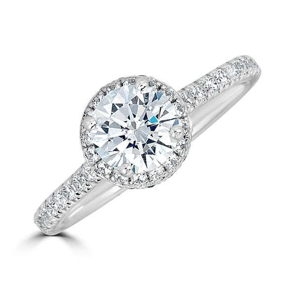 White Gold Diamond Halo Engagement Ring SVS Fine Jewelry Oceanside, NY