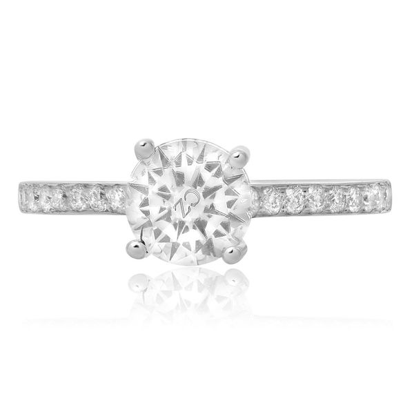 14K White Gold Half Pave Engagement Ring SVS Fine Jewelry Oceanside, NY