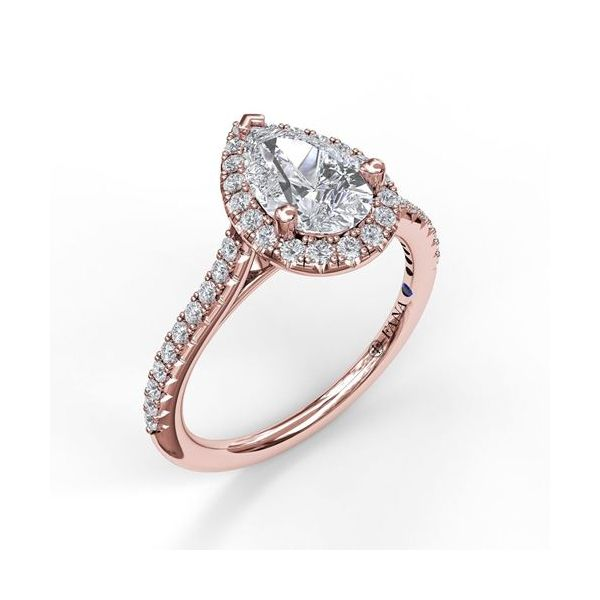 Fana 14K Rose Gold Halo Engagement Ring SVS Fine Jewelry Oceanside, NY