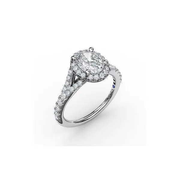 Fana 14K White Gold Halo Engagement Ring SVS Fine Jewelry Oceanside, NY