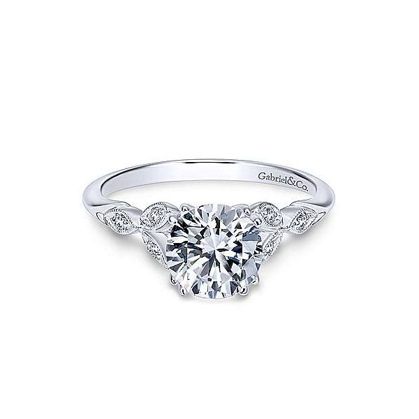 Gabriel & Co. Celia 14K White Gold Engagement Ring SVS Fine Jewelry Oceanside, NY