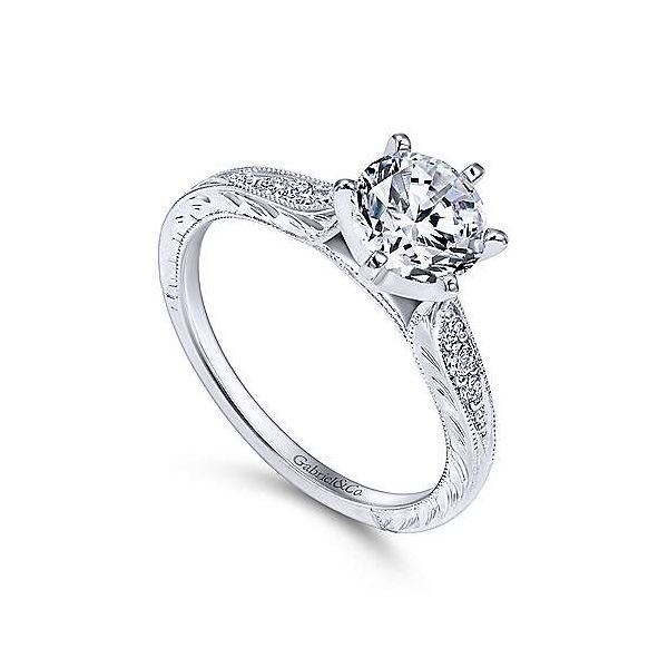 Gabriel & Co. Kate 14K White Gold Engagement Ring Image 2 SVS Fine Jewelry Oceanside, NY
