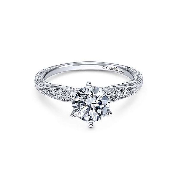 Gabriel & Co. Kate 14K White Gold Engagement Ring SVS Fine Jewelry Oceanside, NY