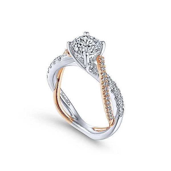 Gabriel & Co. Sandrine White & Rose Gold Engagement Ring Image 2 SVS Fine Jewelry Oceanside, NY