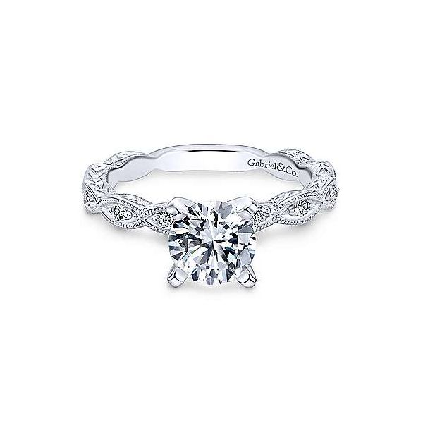 Gabriel & Co. Sadie 14K White Gold Engagement Ring SVS Fine Jewelry Oceanside, NY