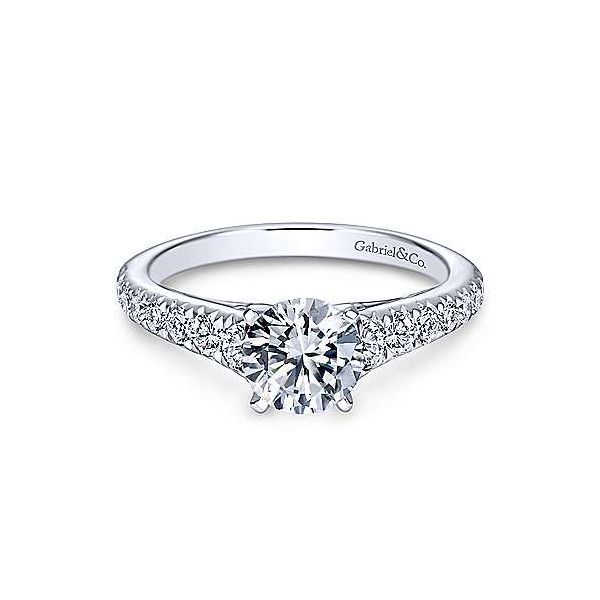 Gabriel & Co. Bridget 14K White Gold Engagement Ring SVS Fine Jewelry Oceanside, NY