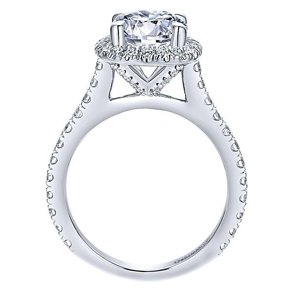 Gabriel & Co. Platinum Round Halo Engagement Ring Image 2 SVS Fine Jewelry Oceanside, NY