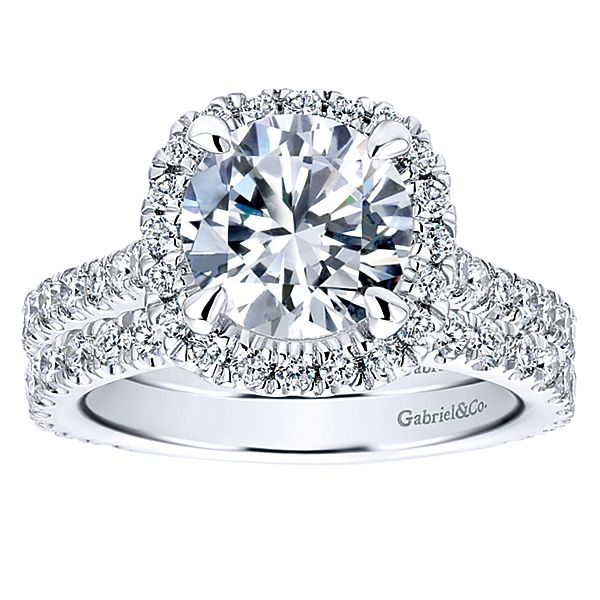Gabriel & Co. Platinum Round Halo Engagement Ring Image 4 SVS Fine Jewelry Oceanside, NY
