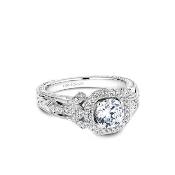 Noam Carver 14K White Gold & Diamond Engagement Ring SVS Fine Jewelry Oceanside, NY