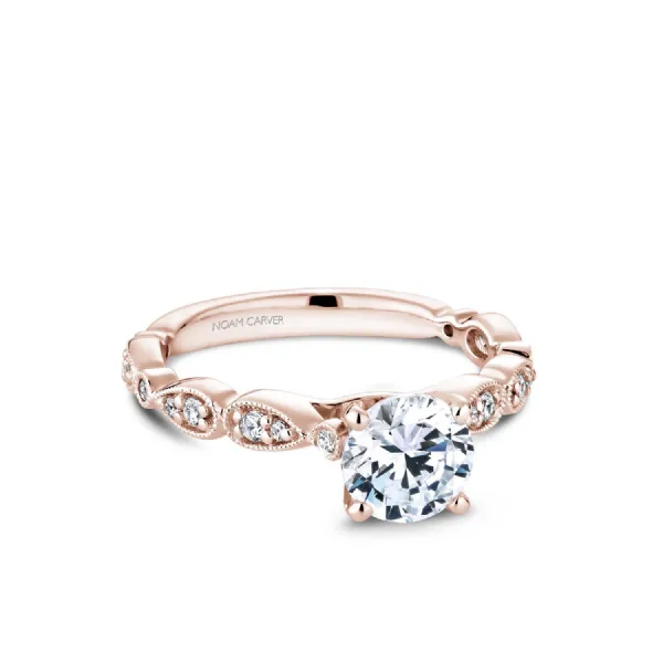 Noam Carver 14K Rose Gold & Diamond Engagement Ring SVS Fine Jewelry Oceanside, NY