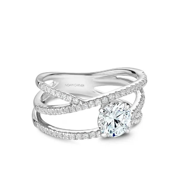 Noam Carver 14K White Gold & Diamond Engagement Ring SVS Fine Jewelry Oceanside, NY