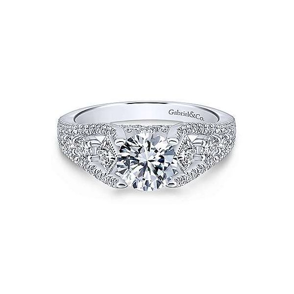 Gabriel & Co. Myrtle 14K White Gold Engagement Ring SVS Fine Jewelry Oceanside, NY