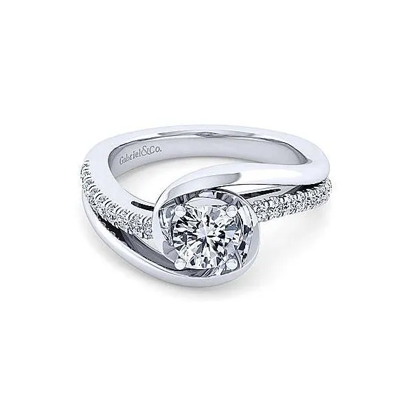 Gabriel & Co. Lucca 14K White Gold Engagement Ring SVS Fine Jewelry Oceanside, NY