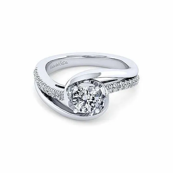 Gabriel & Co. Lucca 14K White Gold Engagement Ring SVS Fine Jewelry Oceanside, NY