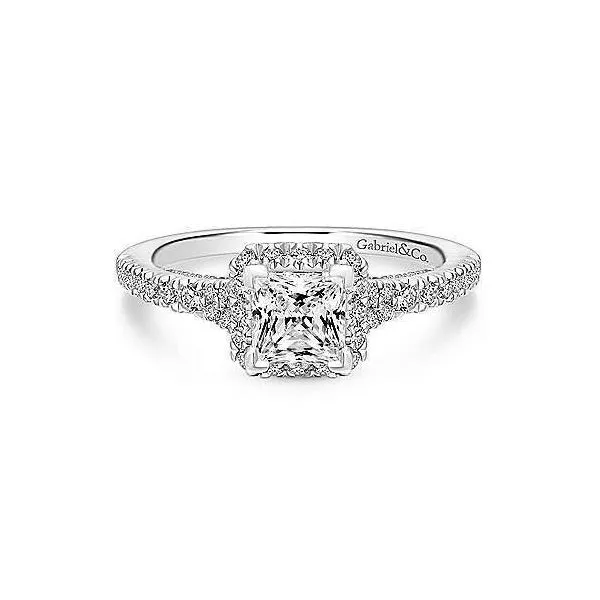 Gabriel & Co. Carnegie 14K White Gold Engagement Ring SVS Fine Jewelry Oceanside, NY