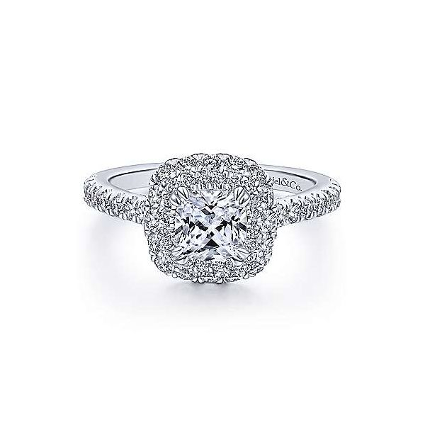 Gabriel & Co. Flora 14K White Gold Engagement Ring SVS Fine Jewelry Oceanside, NY