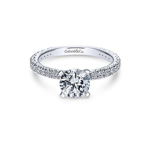 Gabriel & Co. Jordan 14K White Gold Engagement Ring SVS Fine Jewelry Oceanside, NY
