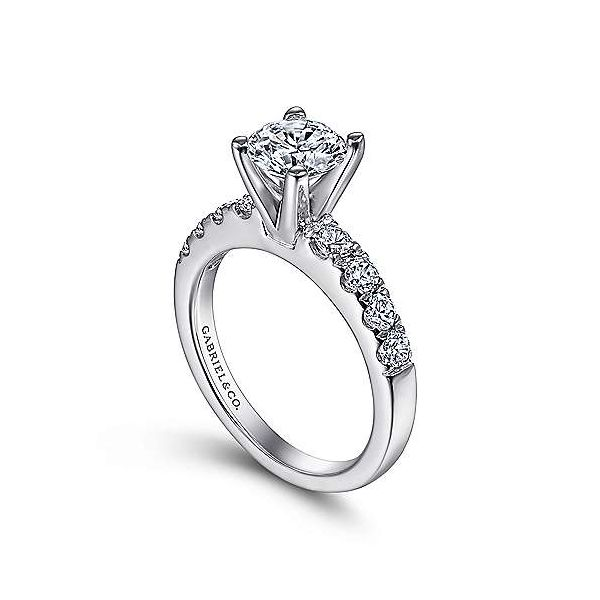 Gabriel & Co. Wyatt 14K White Gold Engagement Ring Image 2 SVS Fine Jewelry Oceanside, NY