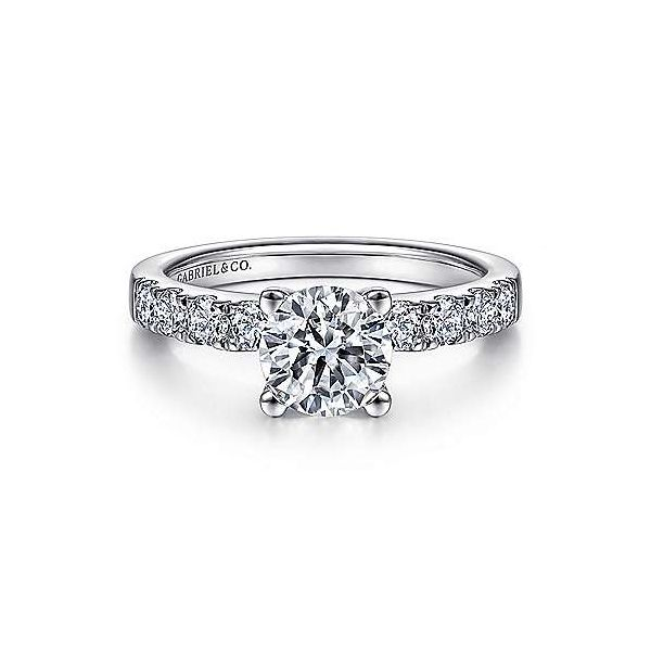Gabriel & Co. Wyatt 14K White Gold Engagement Ring SVS Fine Jewelry Oceanside, NY