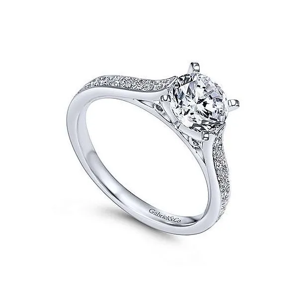 Gabriel & Co. Krista 14K White Gold Engagement Ring Image 2 SVS Fine Jewelry Oceanside, NY