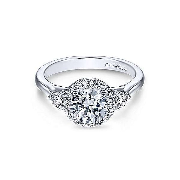 Gabriel & Co. Noelle 14K White Gold Engagement Ring SVS Fine Jewelry Oceanside, NY