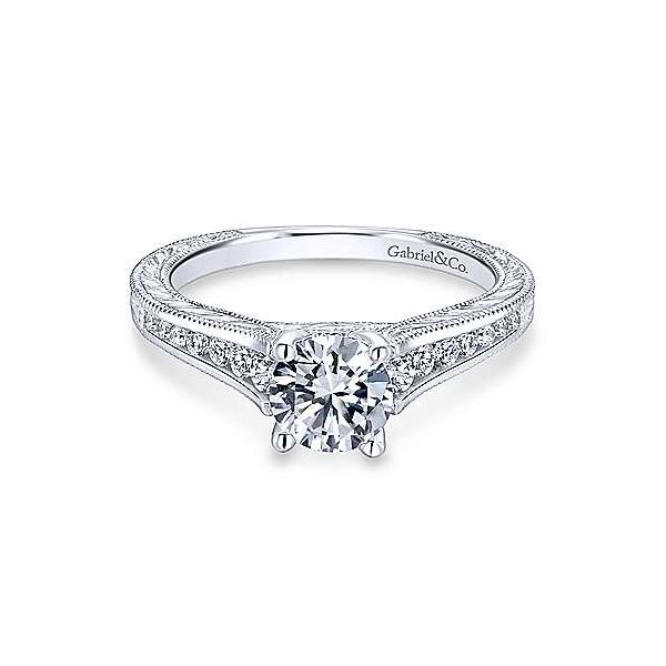 Gabriel & Co. Elsie 14K White Gold Engagement Ring SVS Fine Jewelry Oceanside, NY