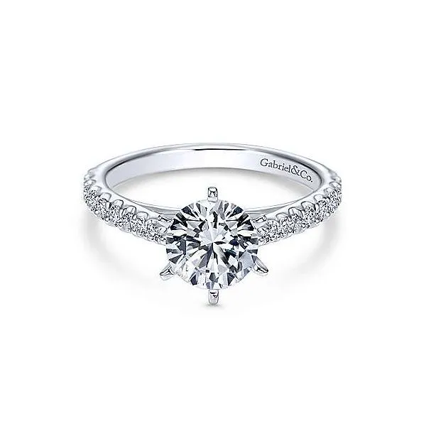 Gabriel & Co. Lyssa 14K White Gold Engagement Ring SVS Fine Jewelry Oceanside, NY