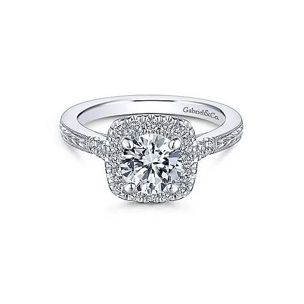 Gabriel & Co. Audrey 14K White Gold Engagement Ring SVS Fine Jewelry Oceanside, NY