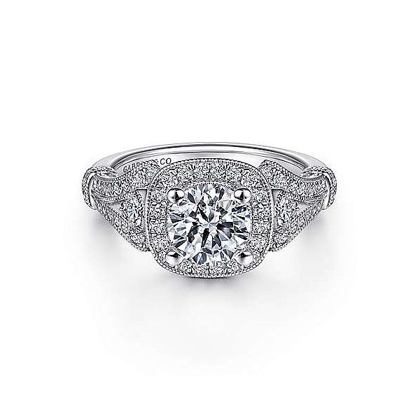 Gabriel & Co. Delilah 14K White Gold Engagement Ring SVS Fine Jewelry Oceanside, NY