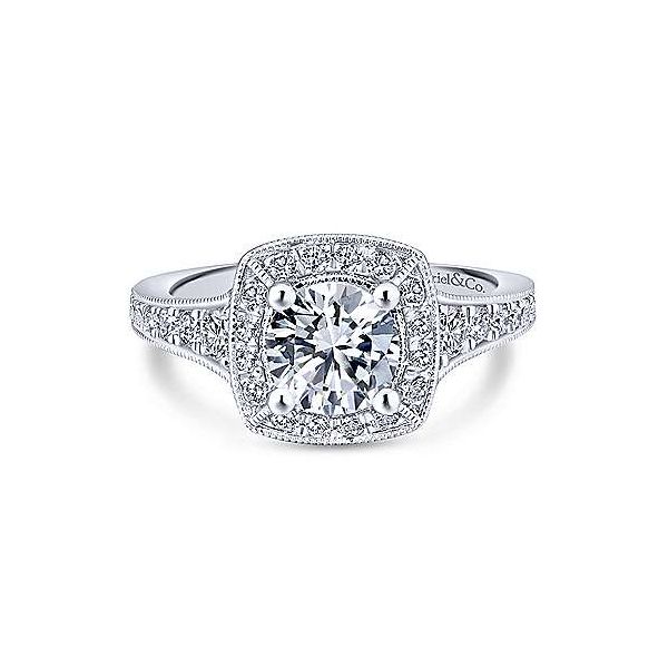 Gabriel & Co. Caraway 14K White Gold Engagement Ring SVS Fine Jewelry Oceanside, NY