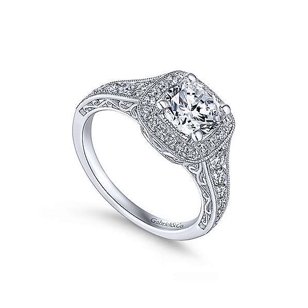 Gabriel & Co. Florence 14K White Gold Engagement Ring Image 2 SVS Fine Jewelry Oceanside, NY