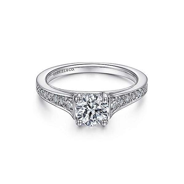 Gabriel & Co. Cameron 14K White Gold Engagement Ring SVS Fine Jewelry Oceanside, NY