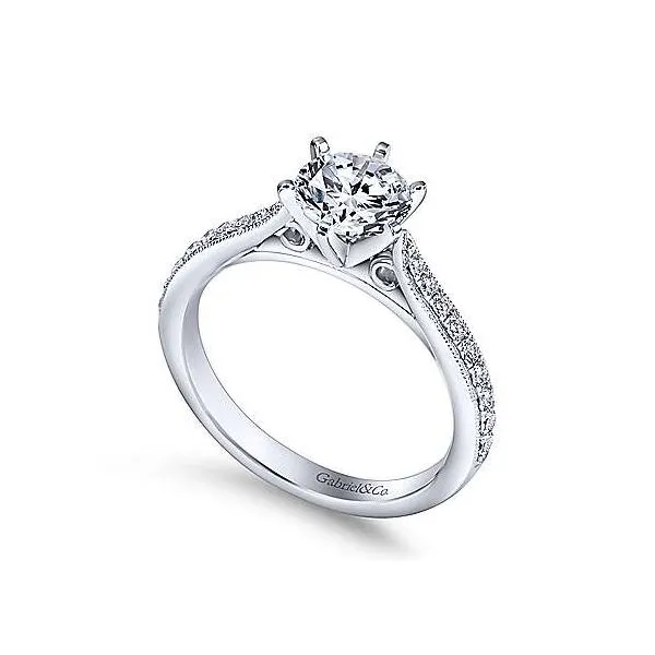Gabriel & Co. Sawyer 14K White Gold Engagement Ring Image 2 SVS Fine Jewelry Oceanside, NY