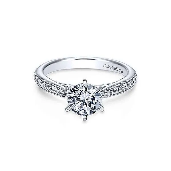 Gabriel & Co. Sawyer 14K White Gold Engagement Ring SVS Fine Jewelry Oceanside, NY