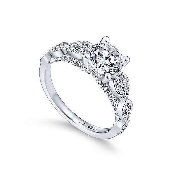 Gabriel & Co. Garland 14K White Gold Engagement Ring Image 2 SVS Fine Jewelry Oceanside, NY