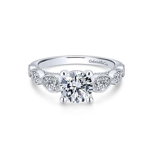 Gabriel & Co. Garland 14K White Gold Engagement Ring SVS Fine Jewelry Oceanside, NY