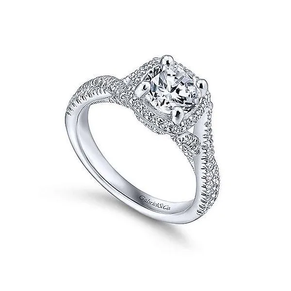 Gabriel & Co. Aster 14K White Gold Engagement Ring Image 2 SVS Fine Jewelry Oceanside, NY