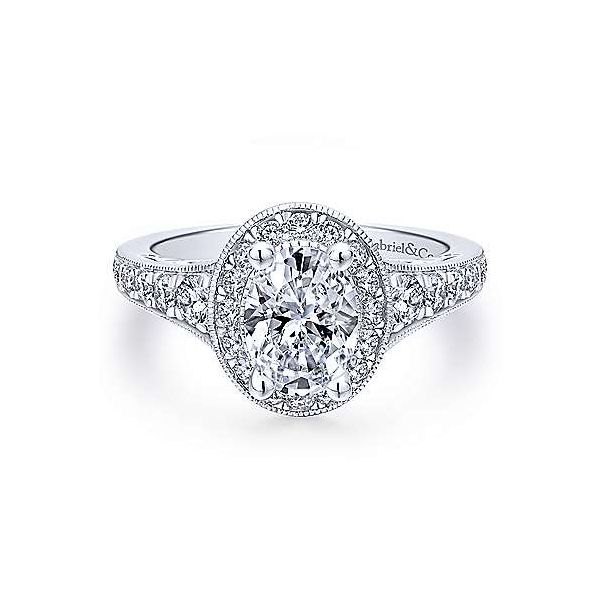 Gabriel & Co. Cortlandt 14K White Gold Engagement Ring SVS Fine Jewelry Oceanside, NY