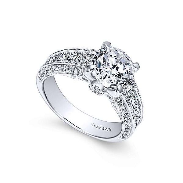 Gabriel & Co. Rebecca 14K White Gold Engagement Ring Image 2 SVS Fine Jewelry Oceanside, NY