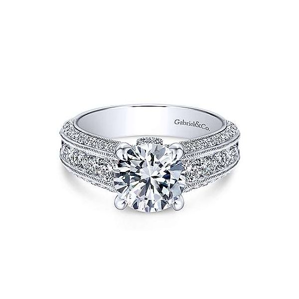 Gabriel & Co. Rebecca 14K White Gold Engagement Ring SVS Fine Jewelry Oceanside, NY