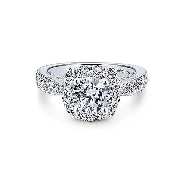 Gabriel & Co. Jessamine 14K White Gold Engagement Ring SVS Fine Jewelry Oceanside, NY