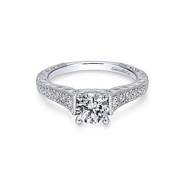 Gabriel & Co. Abigail 14K White Gold Engagement Ring SVS Fine Jewelry Oceanside, NY