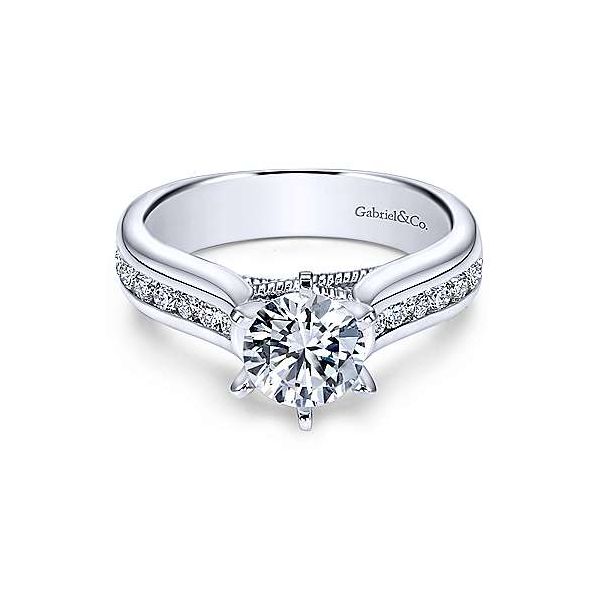 Gabriel & Co. Jessica 14K White Gold Engagement Ring SVS Fine Jewelry Oceanside, NY