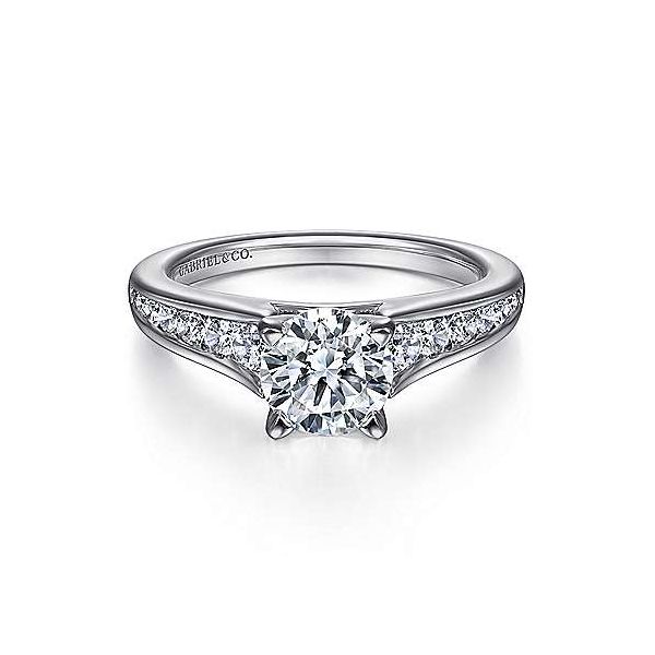 Gabriel & Co. Nicola 14K White Gold Engagement Ring SVS Fine Jewelry Oceanside, NY