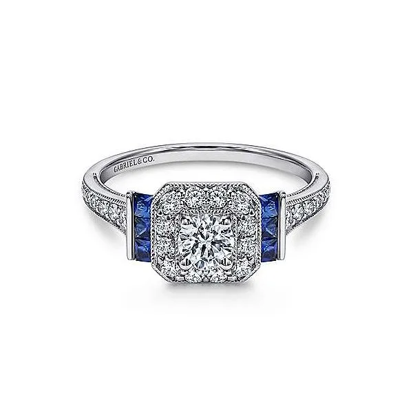 Gabriel & Co. Sylvia 14K White Gold Engagement Ring SVS Fine Jewelry Oceanside, NY