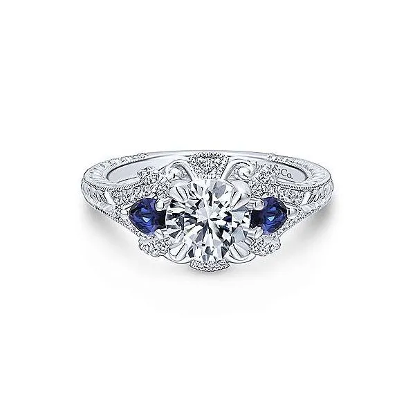 Gabriel & Co. Chrystie 14K White Gold Engagement Ring SVS Fine Jewelry Oceanside, NY
